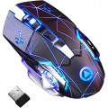 Mouse Nou pentru Gaming, E-Sports A4, 1600dpi, 6 Butoane, RGB, Star Black, Wireless