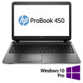 Laptop Refurbished HP ProBook 450 G3, Intel Core i3-6100U 2.30GHz, 8GB DDR3, 256GB SSD, DVD-RW, 15.6 Inch, Tastatura Numerica, Webcam + Windows 10 Pro