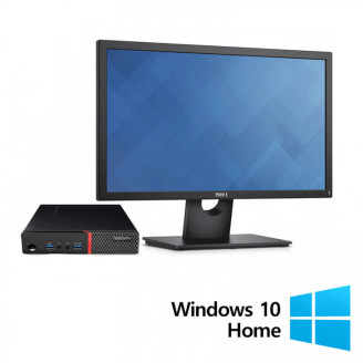 Pachet Calculator Refurbished Lenovo ThinkCentre M700 Mini PC, Intel Core i5-6400T 2.20 - 2.80GHz, 8GB DDR4, 256GB SSD + Monitor 22 Inch + Windows 10 Home