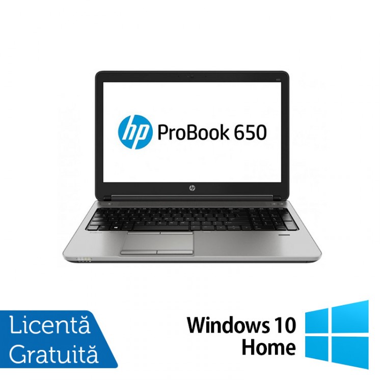 Laptop HP EliteBook 650 G1, Intel Core i5-4300M 2.60GHz, 8GB DDR3, 240GB SSD, Webcam, 15 Inch + Windows 10 Home